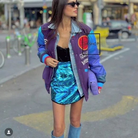 ZARA SHORT SEQUIN SKIRT - Picture 1 of 7
